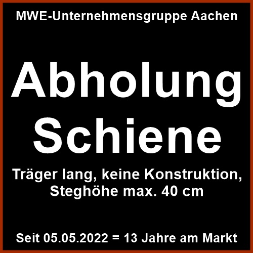 Abholung Schiene Träger lang | Eifel / Aachen / Ostbelgien u. a.