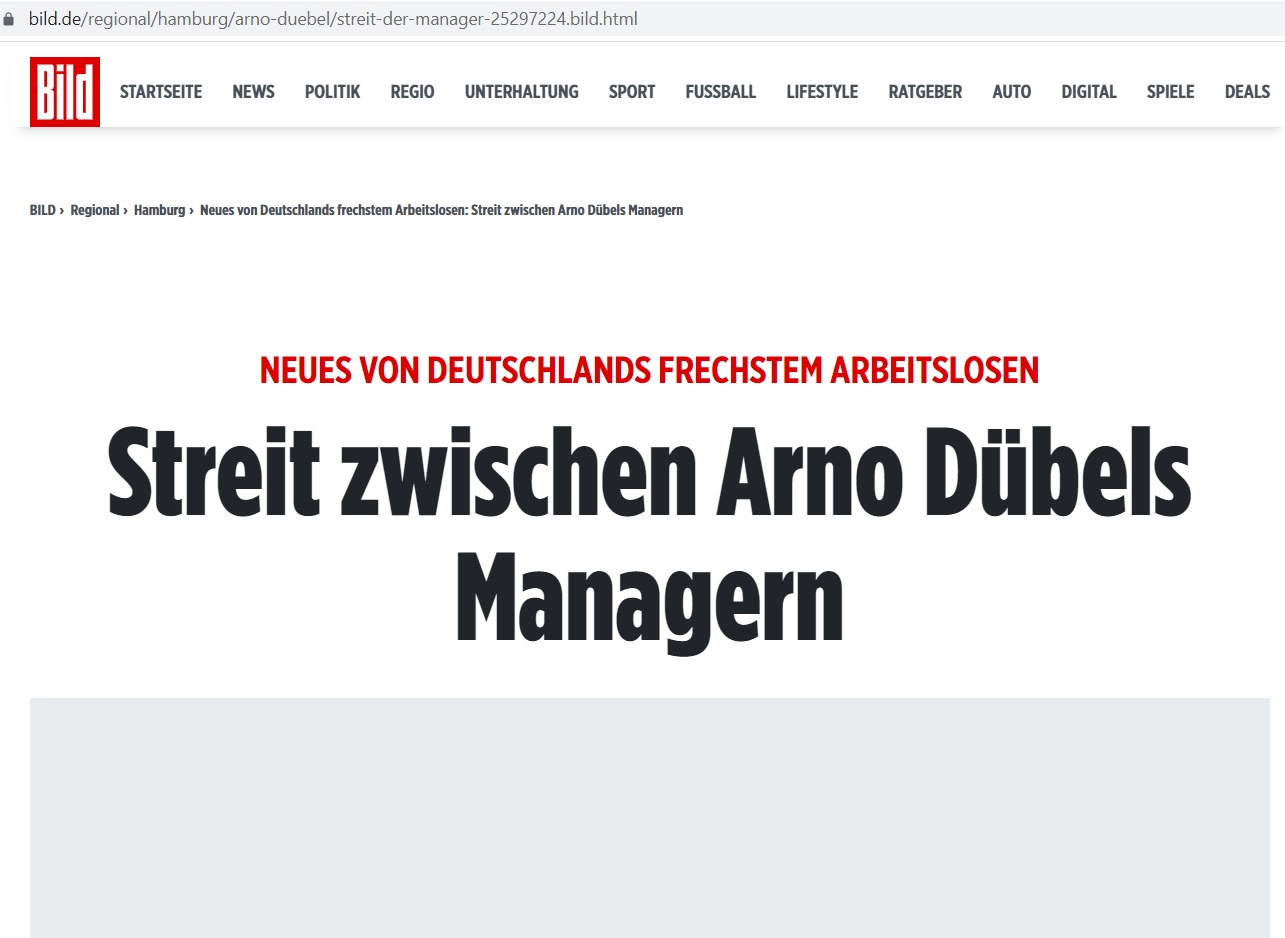 Streit zwischen Arno Dübels Managern | BILD.de