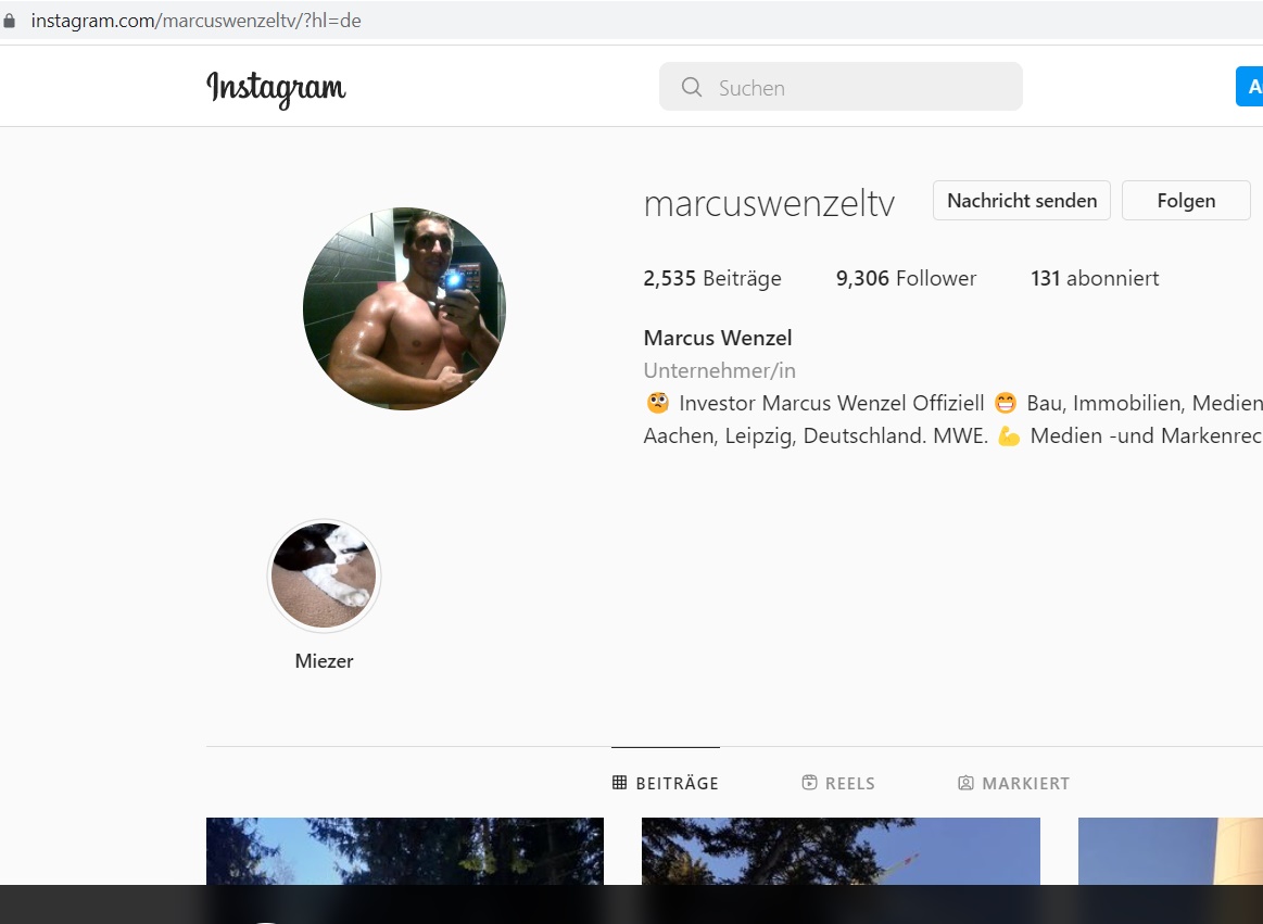 Investor Marcus Wenzel auf Instagram aktiv | MWE.