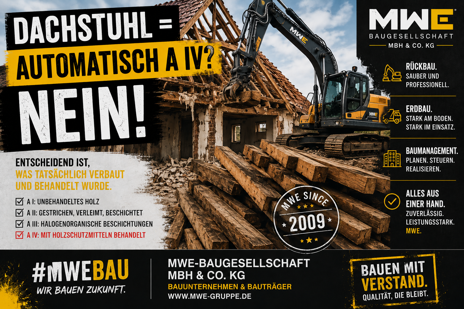 Dachstuhl = automatisch A IV-Altholz? Nein! Entscheidend ist, was tatsächlich verbaut und behandelt wurde