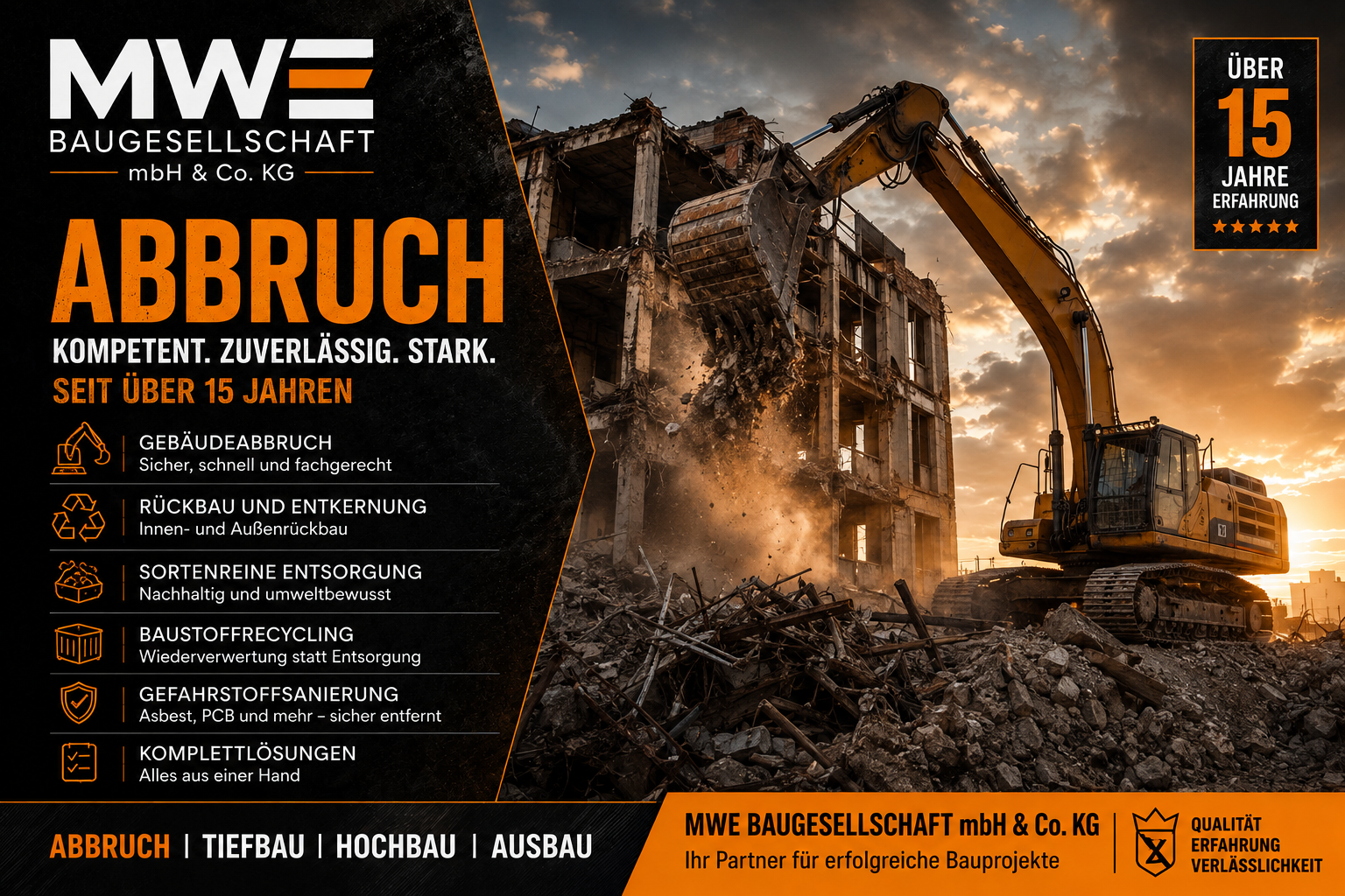 ABBRUCH mit #MWEBAU: Wo andere nur Schutt sehen, schaffen wir Platz für etwas NEUES! 🚧💥🏗️
