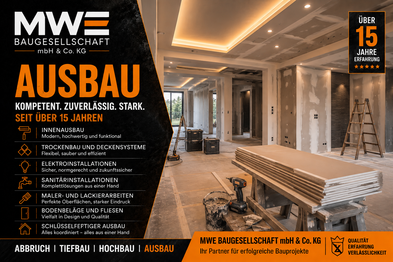 AUSBAU mit #MWEBAU: Aus einem Rohbau wird ein Raum, in dem Menschen wirklich LEBEN und ARBEITEN! 🏗️🔨👑